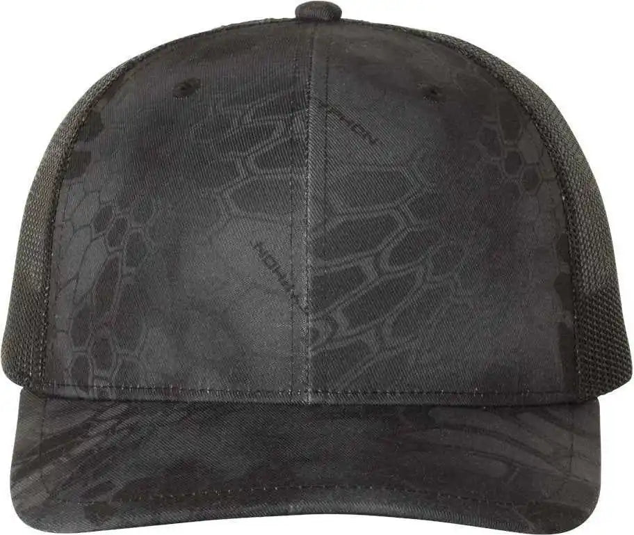 Richardson 112p Patterned Snapback Trucker Caps Kryptek Typhon Black / Osfm