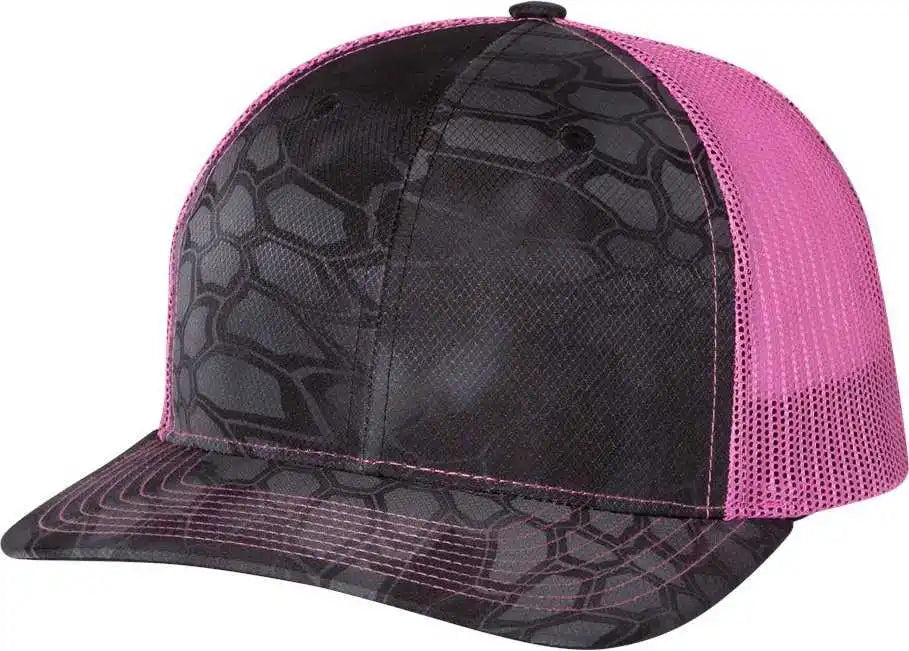 Richardson 112p Patterned Snapback Trucker Caps Kryptek Typhon Neon Pink / Sm