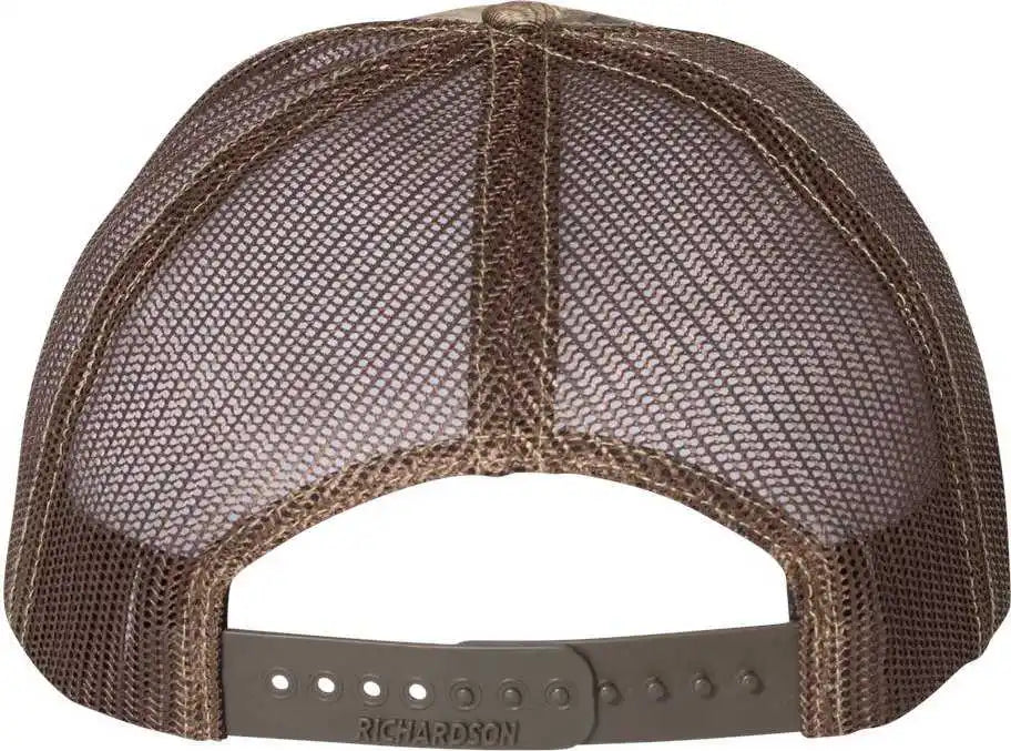 Richardson 112p Patterned Snapback Trucker Caps - Realtree Edge Brown - Osfm