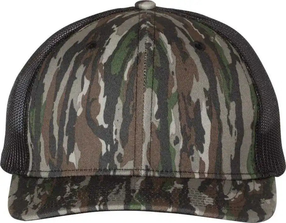 Richardson 112p Patterned Snapback Trucker Caps Realtree Original Black / Osfm