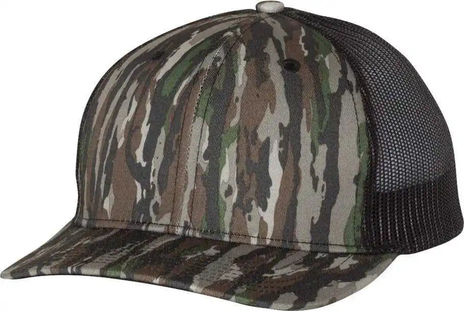 Richardson 112p Patterned Snapback Trucker Caps Realtree Original Black / Osfm