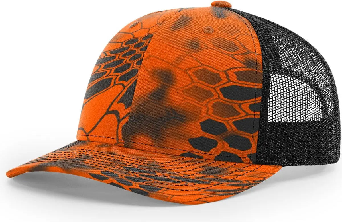 Richardson 112p Printed Trucker Cap - Kryptek Inferno Black - Osfm