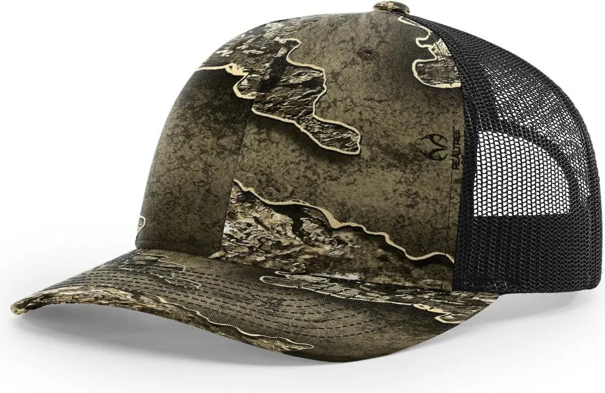 Richardson 112p Printed Trucker - Realtree Excape Black - Osfm
