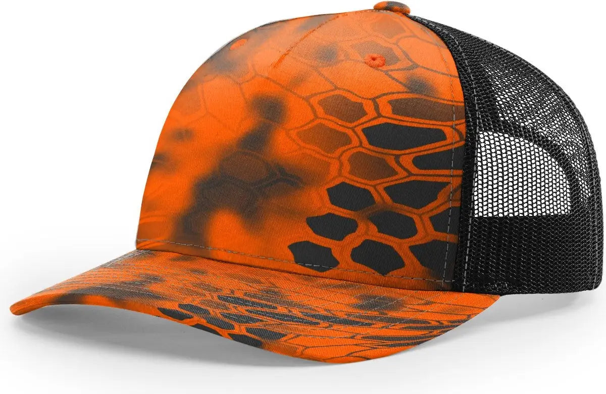 Richardson 112pfp Printed Five Panel Trucker Cap - Kryptek Inferno Black - Osfm