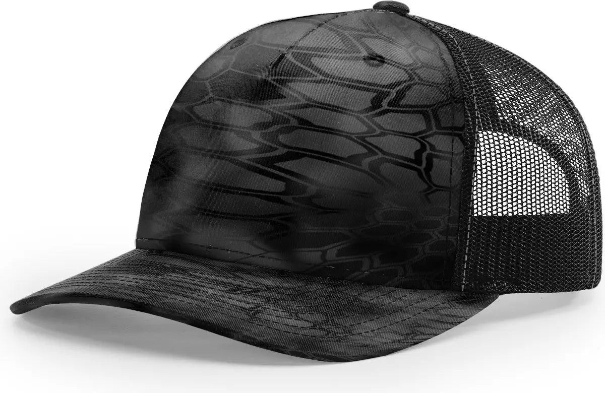 Richardson 112pfp Printed Five Panel Trucker Cap - Kryptek Typhon Black - Osfm
