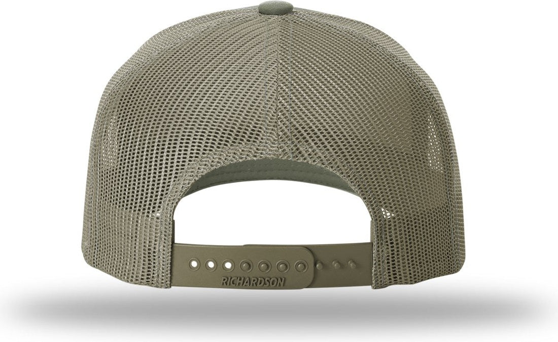 Richardson 112pfp Printed Five Panel Trucker Cap - Loden Tonal Stars & Stripes - Duck Camo / Osfm
