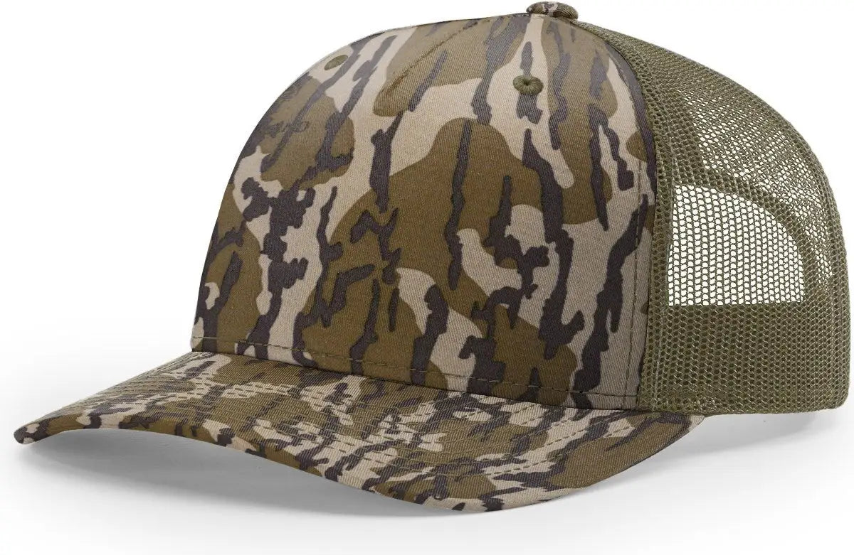 Richardson 112pfp Printed Five Panel Trucker Cap - Mossy Oak Loden - Osfm