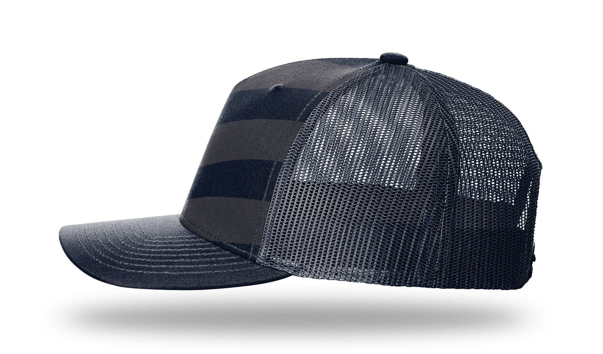 Richardson 112pfp Printed Five Panel Trucker Cap - Navy Tonal Stars & Stripes