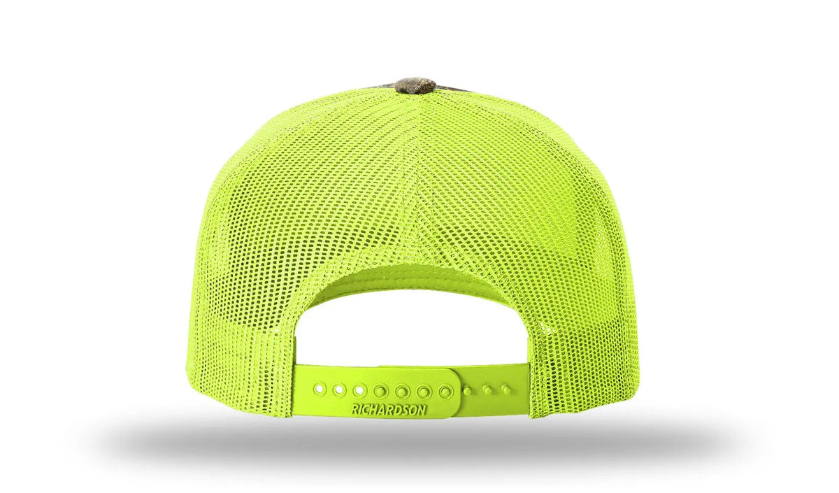 Richardson 112pfp Printed Five Panel Trucker Cap - Realtree Edge Neon Yellow - Osfm