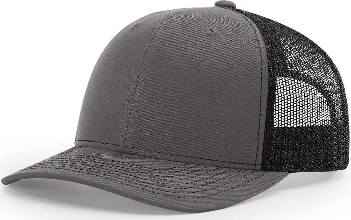 Richardson 112pl r Flex Mesh Back Trucker Caps Charcoal Black Dark Gray / Osfm