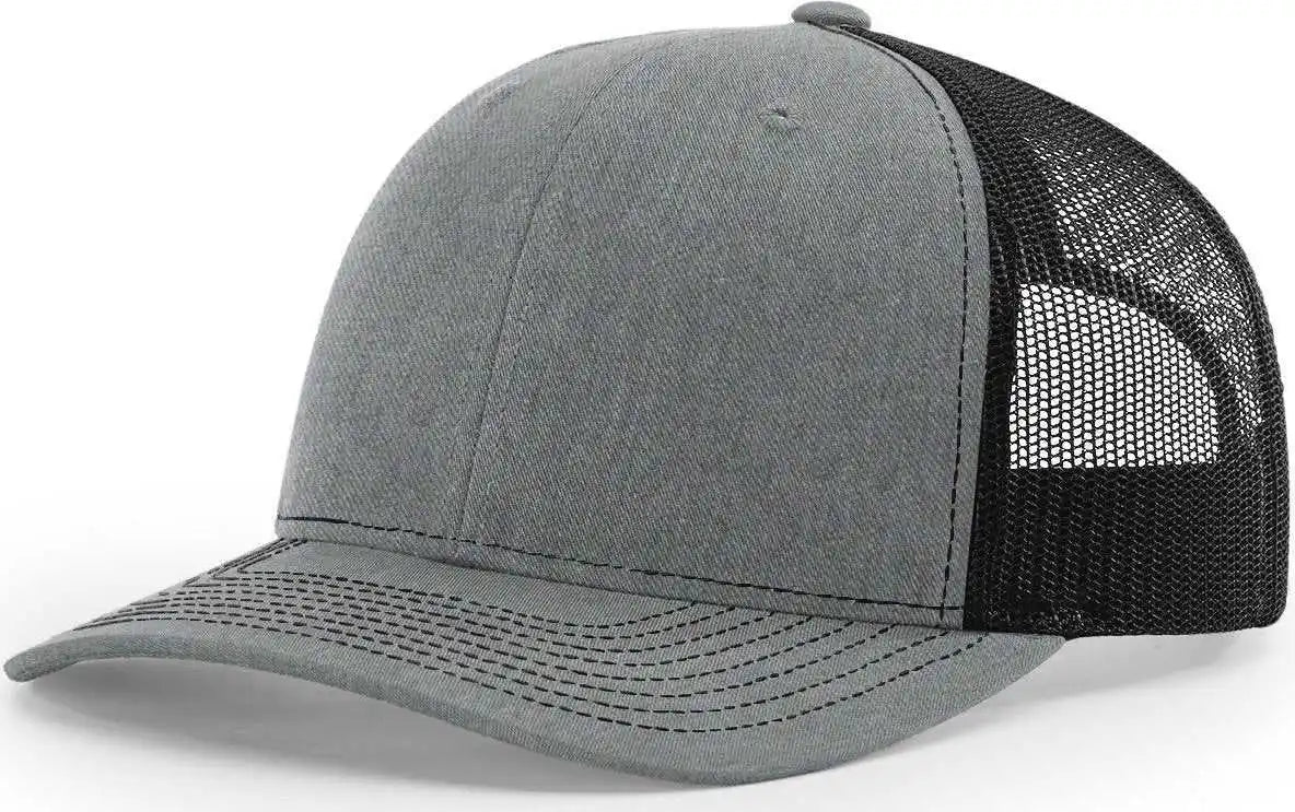 Richardson 112pl R-flex Mesh-back Trucker Caps - Heather Gray Black - Osfm