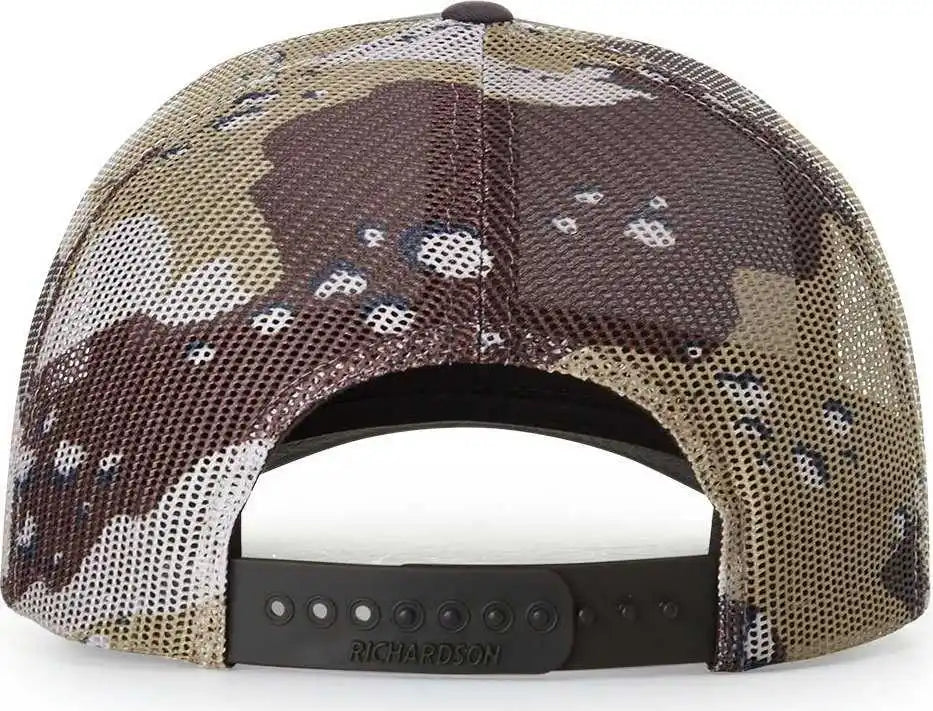 Richardson 112pm Printed Mesh Back Trucker Caps Black to White Fade Brown Tan / Osfm
