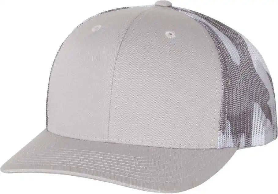 Richardson 112pm Printed Mesh-back Trucker Caps - Gray Camo - Osfm