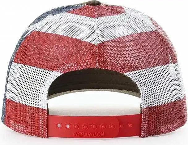 Richardson 112pm Printed Mesh-back Trucker Caps - Mossy Oak Country Dna Stars & Stripes - Osfm