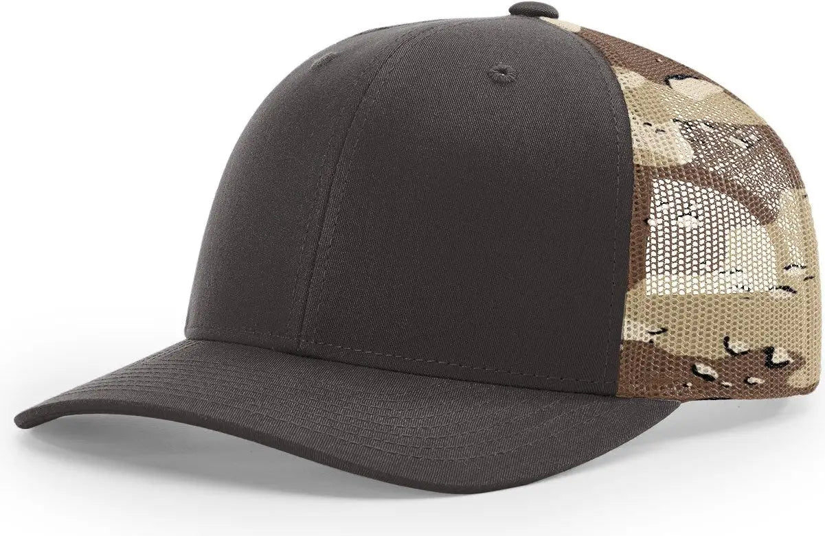Richardson 112pm Printed Mesh Trucker Cap - Brown Desert Camo