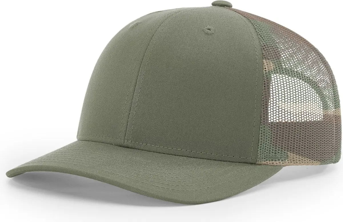Richardson 112pm Printed Mesh Trucker Cap - Loden Green Camo