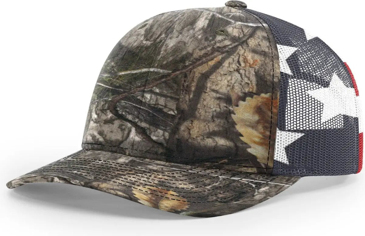 Richardson 112pm Printed Mesh Trucker Cap - Mossy Oak Dna Stars