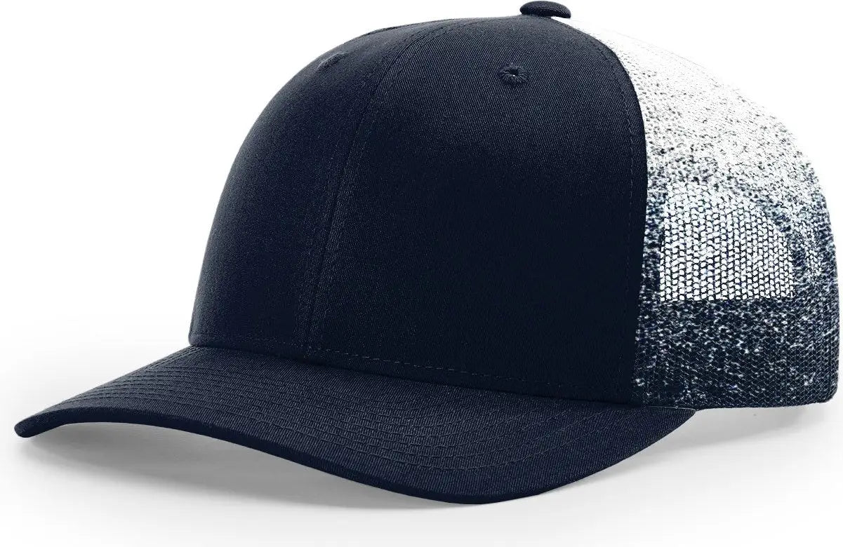 Richardson 112pm Printed Mesh Trucker Cap - Navy Navy-white Fade