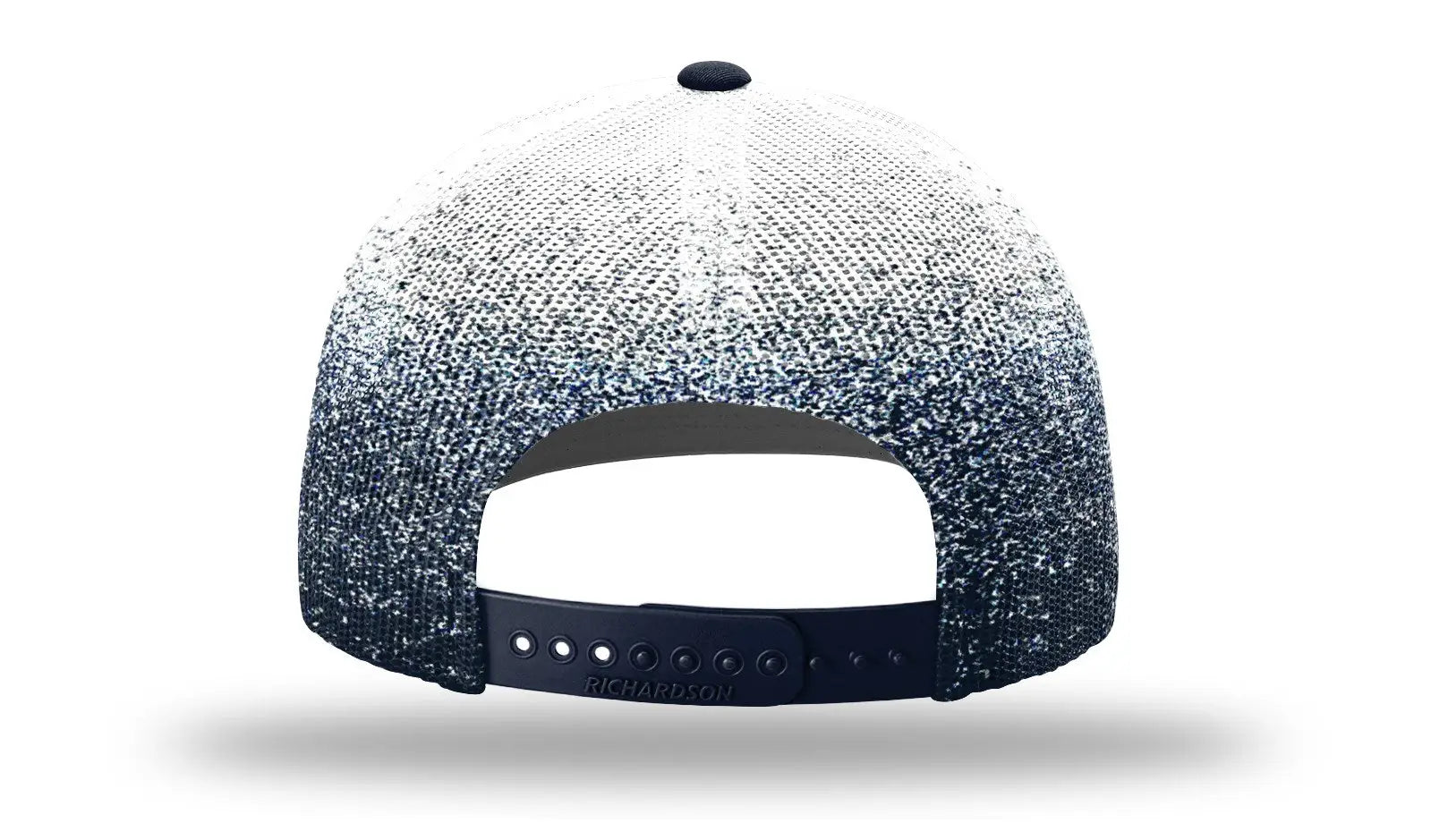 Richardson 112pm Printed Mesh Trucker Cap - Navy Navy-white Fade