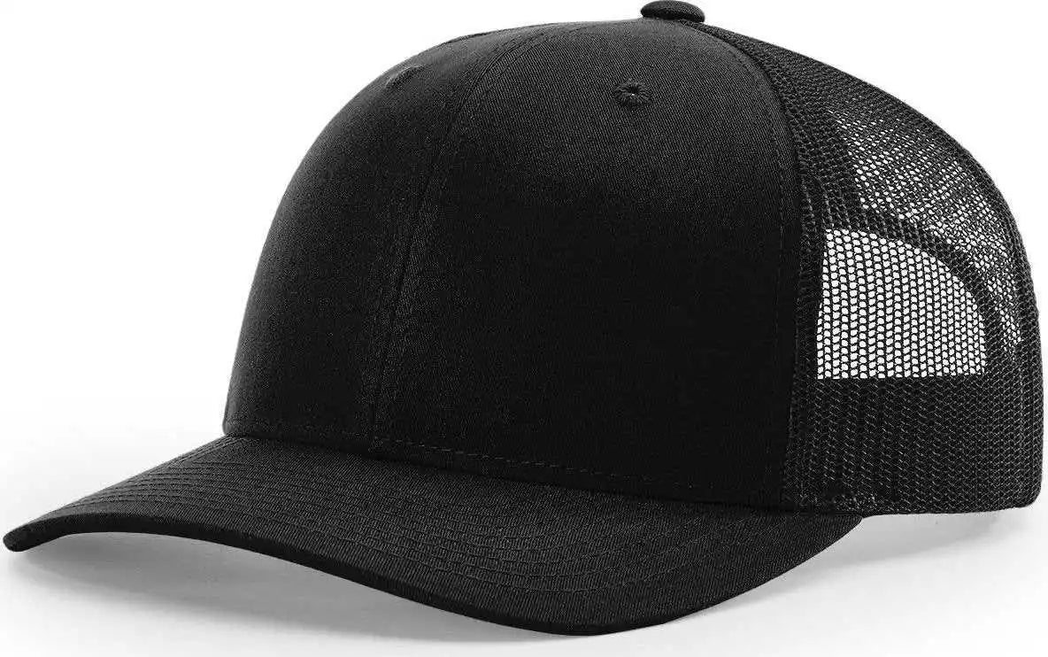 Richardson 112re Recycled Mesh Back Trucker Caps Black / Osfm