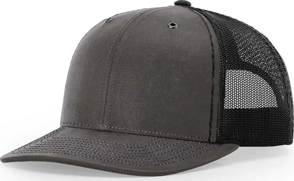 Richardson 112wf Oil Cloth Trucker Caps Charcoal Black Dark Gray / Osfm