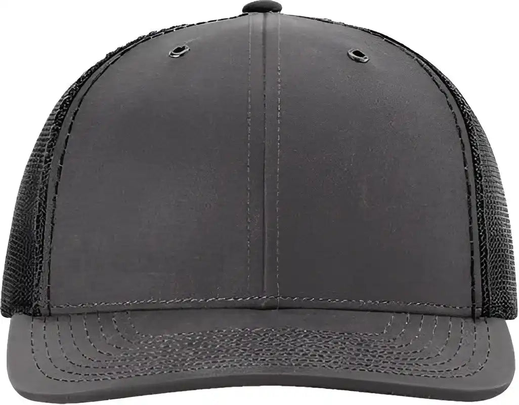 Richardson 112wf Oil Cloth Trucker Caps Charcoal Black Dark Gray / Osfm