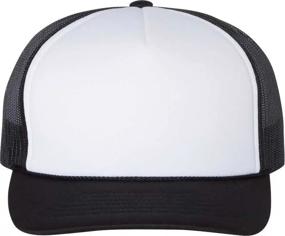 Richardson 113 Foam Trucker Caps White Black / Osfm