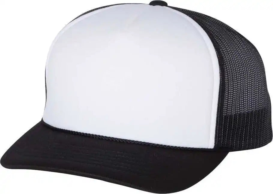 Richardson 113 Foam Trucker Caps - White Black - Osfm