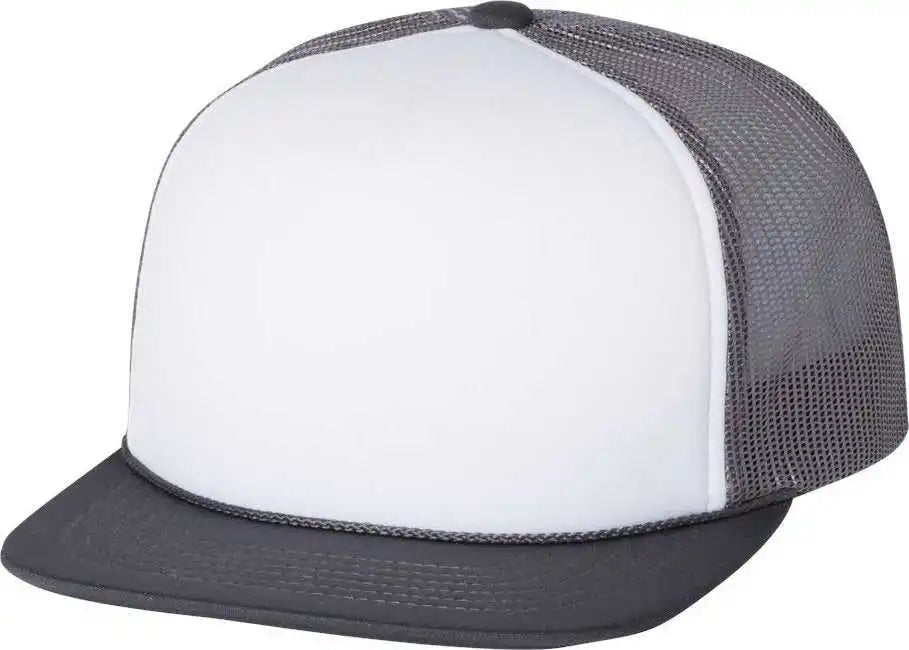 Richardson 113 Foam Trucker Caps - White Charcoal - Dark Gray / Osfm