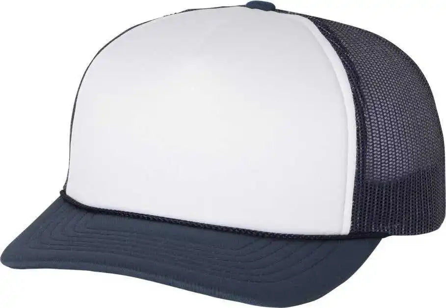 Richardson 113 Foam Trucker Caps White Navy / Osfm