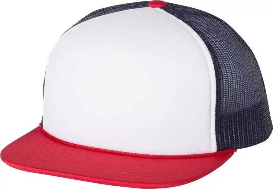 Richardson 113 Foam Trucker Caps White Navy Red / Osfm