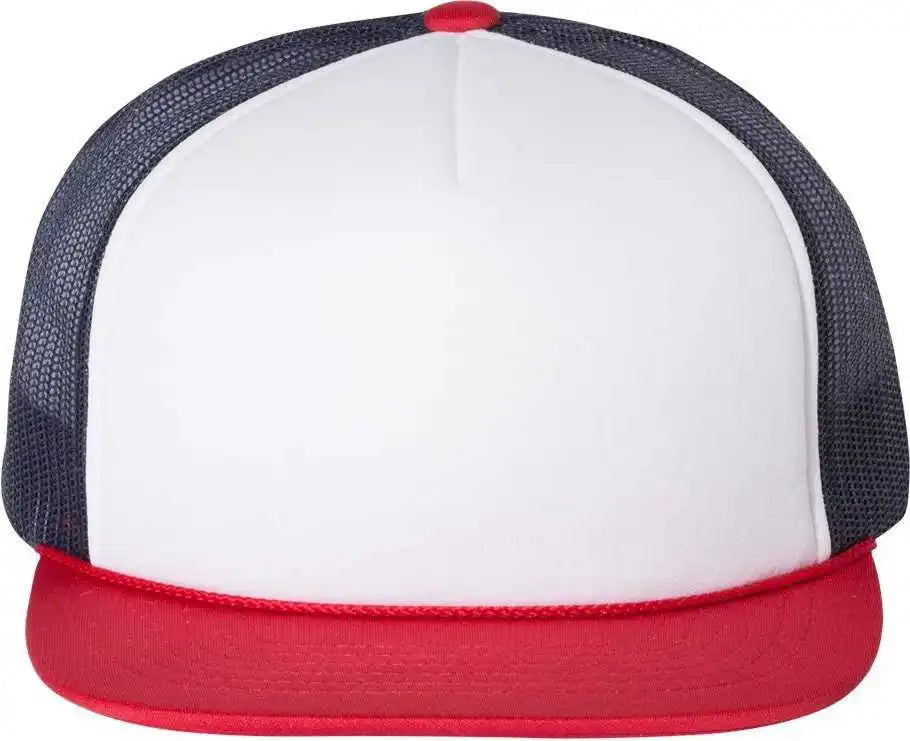 Richardson 113 Foam Trucker Caps White Navy Red / Osfm
