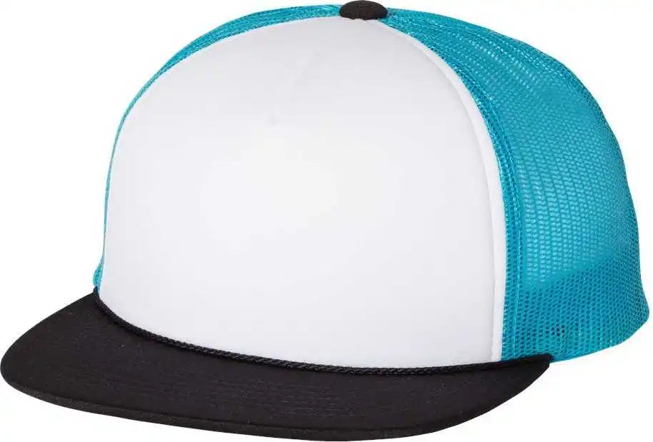 Richardson 113 Foam Trucker Caps White Neon Blue Black / Osfm