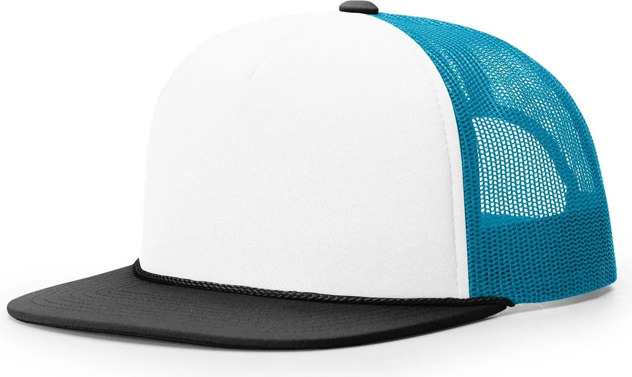 Richardson 113 Foamie Trucker Cap - White Neon Blue Black