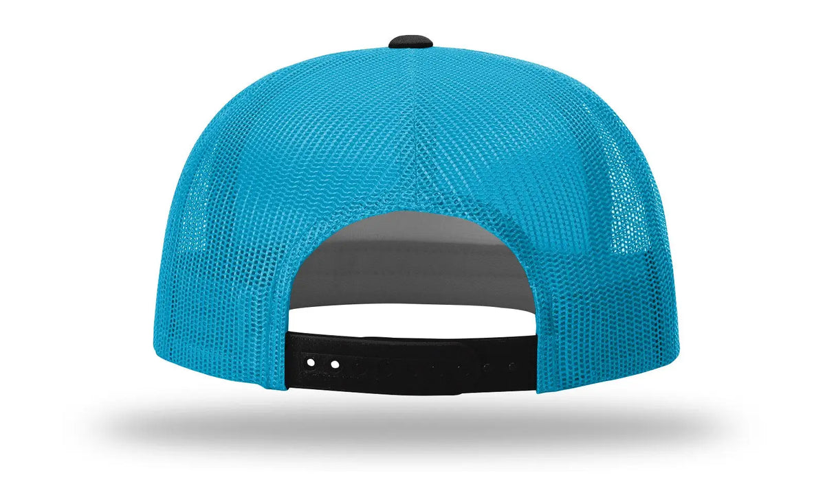 Richardson 113 Foamie Trucker Cap - White Neon Blue Black