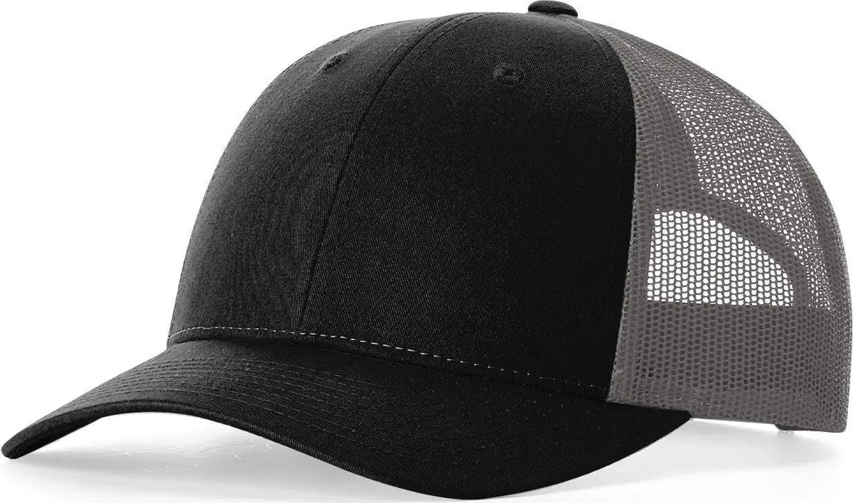 Richardson 115 Low Pro Trucker Cap - Black Charcoal