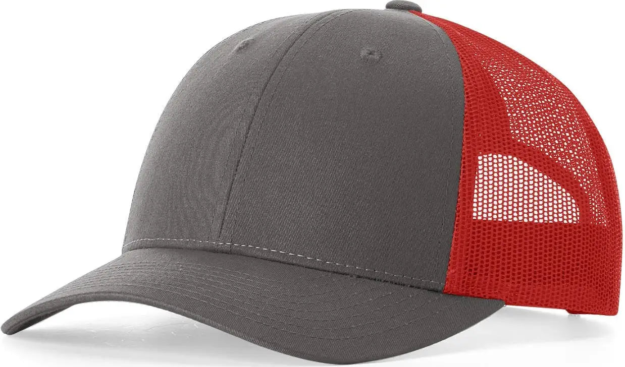 Richardson 115 Low Pro Trucker Cap - Charcoal Red