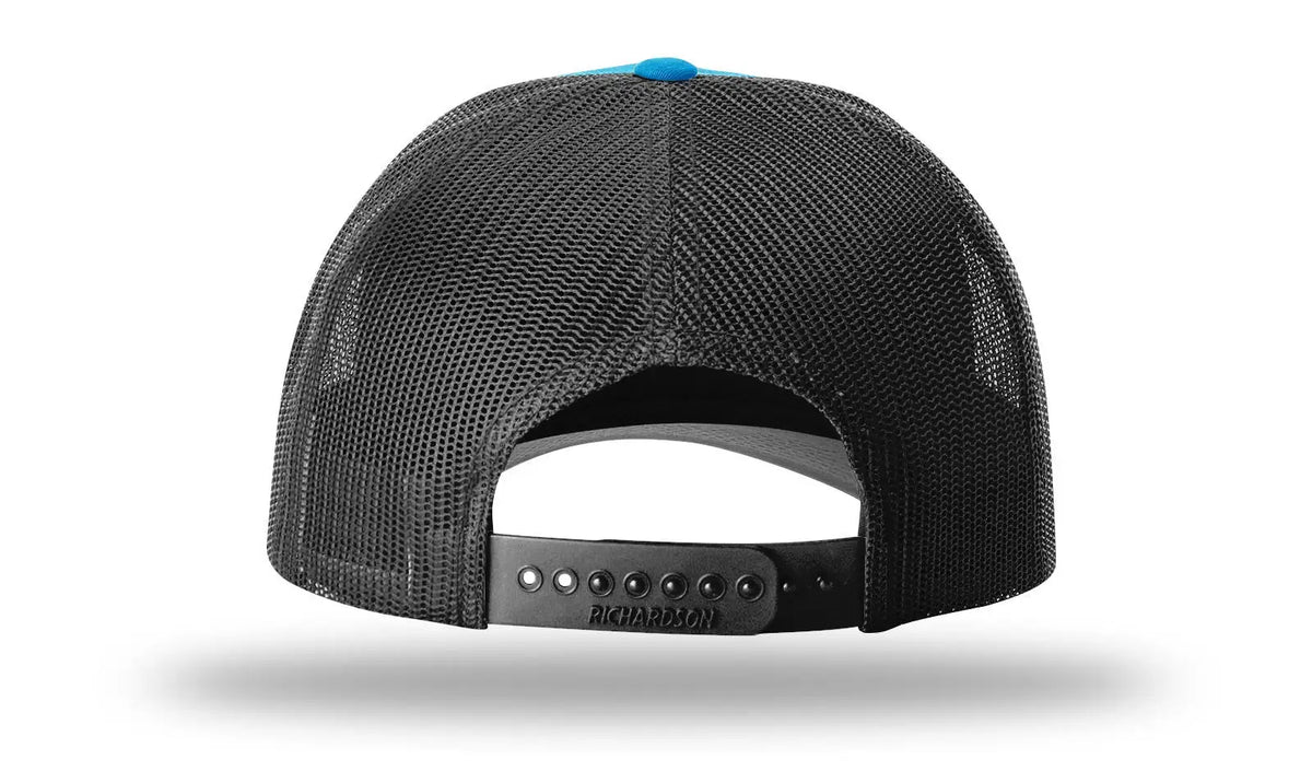 Richardson 115 Low Pro Trucker Cap - Cyan Black