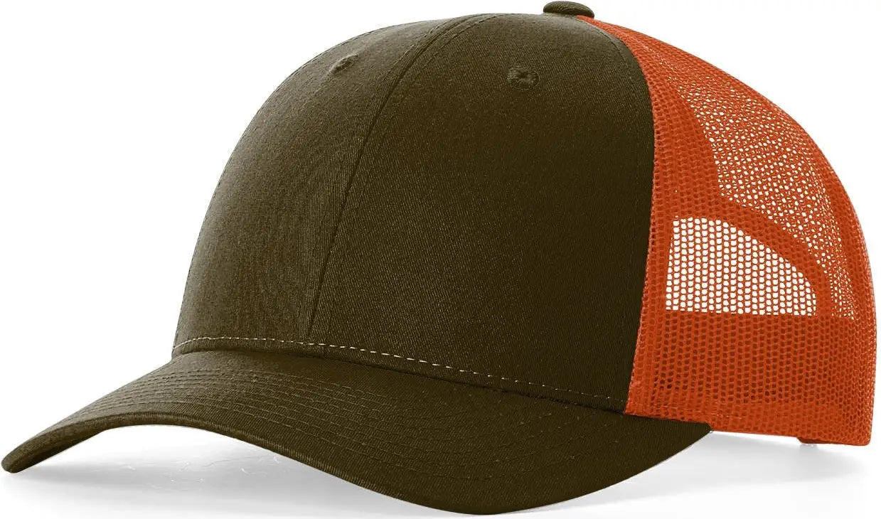 Richardson 115 Low Pro Trucker Cap - Dark Loden Jaffa Orange
