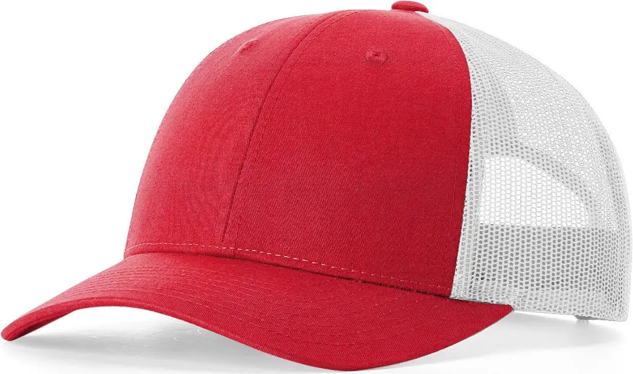 Richardson 115 Low Pro Trucker Cap - Red Heather Light Gray