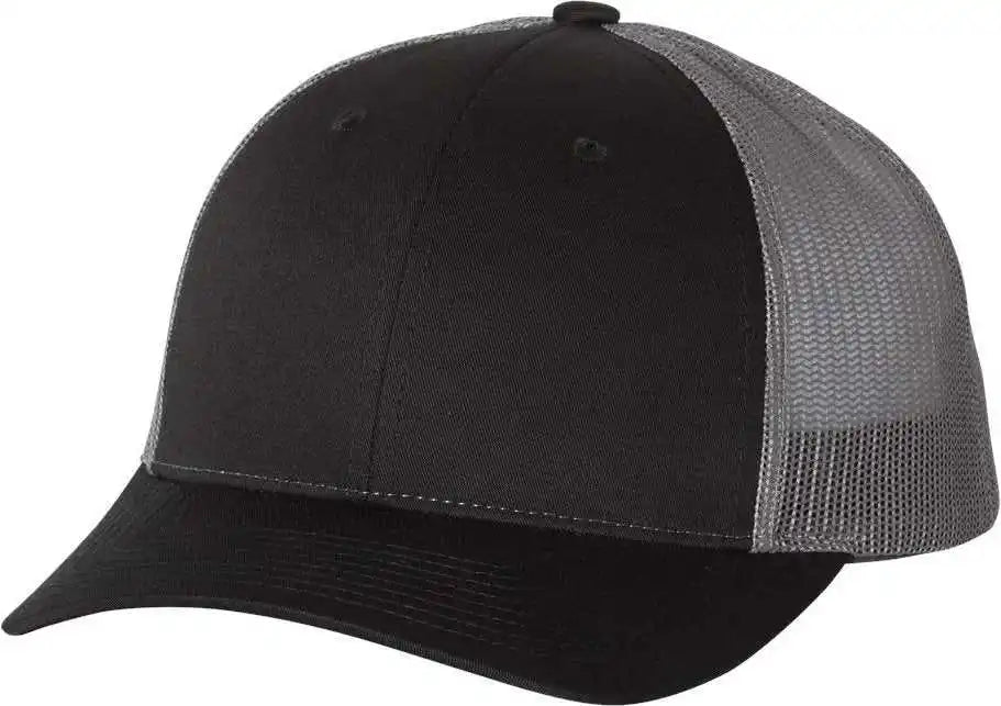 Richardson 115 Low Pro Trucker Caps - Black Charcoal - Dark Gray / Sm