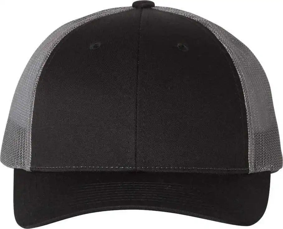 Richardson 115 Low Pro Trucker Caps - Black Charcoal - Dark Gray / Sm