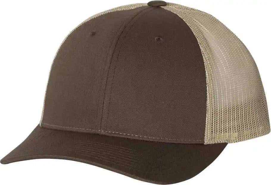 Richardson 115 Low Pro Trucker Caps - Brown Khaki - Sm