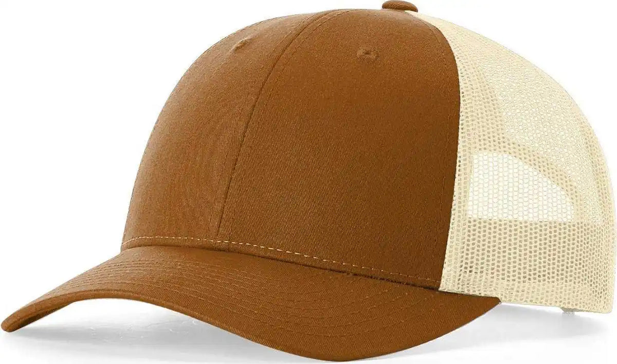 Richardson 115 Low Pro Trucker Caps Carmel/ Birch Tan Light Gray / s