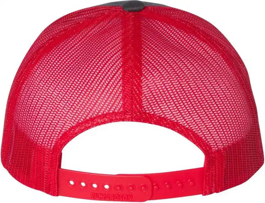 Richardson 115 Low Pro Trucker Caps Charcoal Red