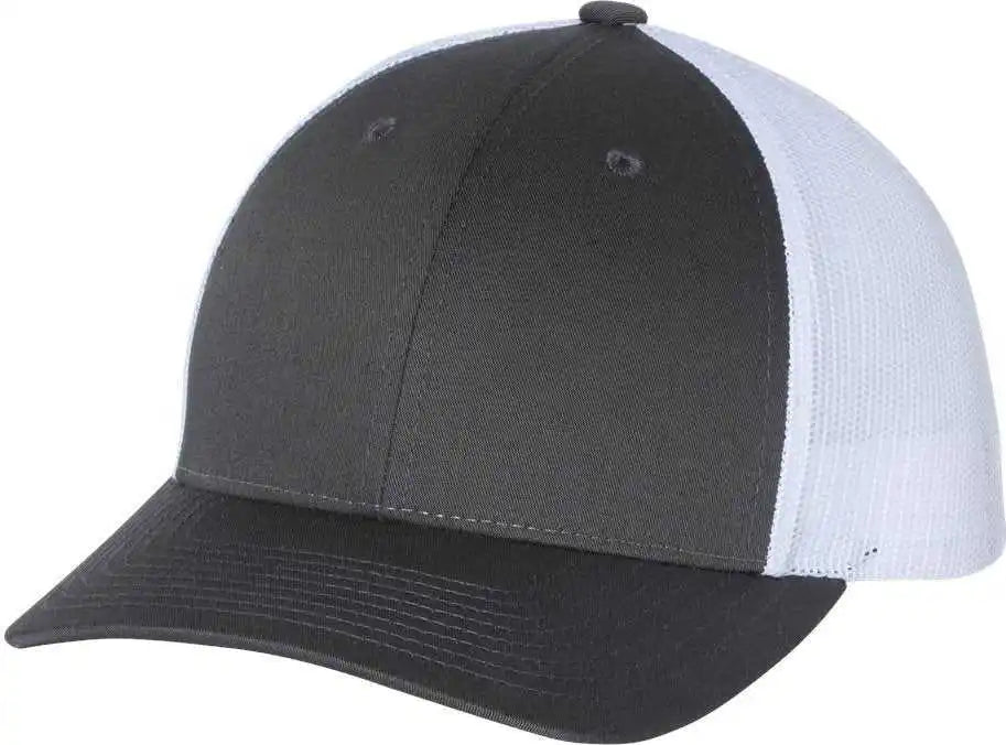 Richardson 115 Low Pro Trucker Caps Charcoal White Dark Gray / Sm