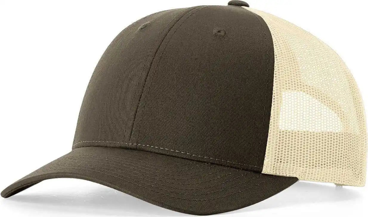 Richardson 115 Low Pro Trucker Caps Chocolate Chip Birch Coffee Ivory / Sm