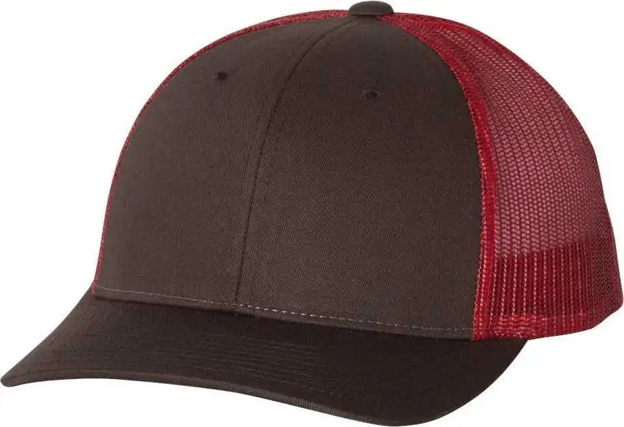Richardson 115 Low Pro Trucker Caps - Coffee Claret - Cardinal / Sm