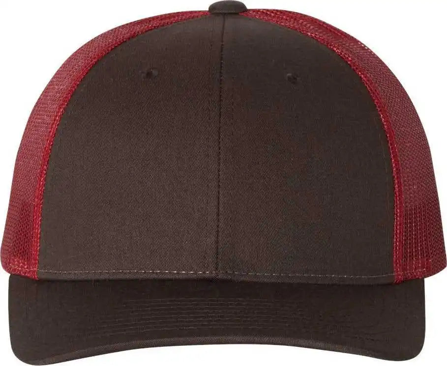 Richardson 115 Low Pro Trucker Caps - Coffee Claret - Cardinal / Sm