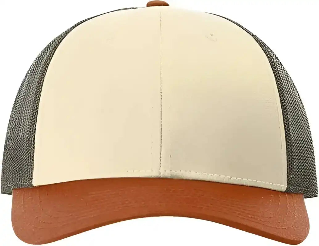 Richardson 115 Low Pro Trucker Caps Cream/ Loden Green/ Dark Orange